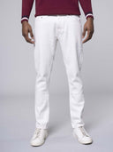 Jeans uomo 5 tasche in denim leggero bianco