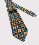 Cravatta uomo 3 pieghe in seta twill fantasia maiolica multicolor