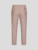 Pantalone uomo sartoriale in lino e cotone spigato con pinces – slim fit