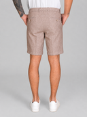 Bermuda uomo in lino e cotone con motivo spigato - slim fit