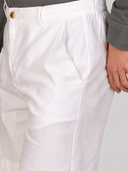 Bermuda uomo in lino e cotone con vita elasticizzata - slim fit