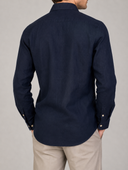 Camicia uomo in puro lino collo francese tinta unita – slim fit
