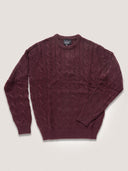 Maglia uomo a girocollo intrecciata in misto lana