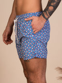 Costume Uomo Fantasia Geometrica Blu con Laccio