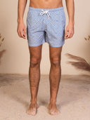 Costume Uomo Fantasia Micro Geometrica Azzurro e bianco con Laccio