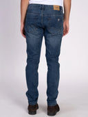 Jeans uomo 5 tasche vestibilità slim in denim scuro