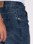Jeans uomo 5 tasche vestibilità slim in denim scuro