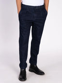 Jeans uomo modello tasca America con pinces in denim