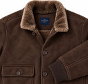 Giubbotto uomo bomber effetto suede con collo e interno in ecopelliccia
