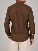 Camicia uomo in puro lino collo francese tinta unita – slim fit