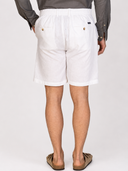 Bermuda uomo in lino e cotone con vita elasticizzata - slim fit