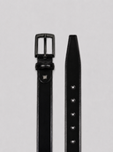 Cintura uomo in pelle di agnello liscia 3 cm con fibbia classica