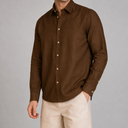 Camicia uomo in puro lino collo francese tinta unita – slim fit