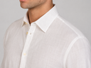 Camicia uomo in puro lino collo francese tinta unita – slim fit