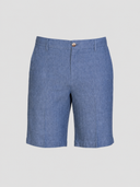 Bermuda uomo in lino e cotone con motivo spigato - slim fit