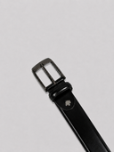 Cintura uomo in pelle di agnello liscia 3 cm con fibbia classica