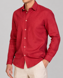Camicia uomo in puro lino collo francese tinta unita – slim fit