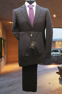 Abito uomo sartoriale Nazareno Gabrielli brown label 2 spigatino lucido moro Made in Italy