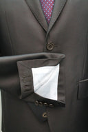 Abito uomo sartoriale Nazareno Gabrielli brown label 2 spigatino lucido moro Made in Italy