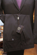 Abito uomo sartoriale Nazareno Gabrielli brown label 2 spigatino lucido moro Made in Italy