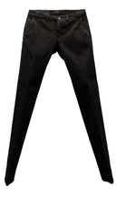 Pantaloni classico "Briatore"in cotone piquet streetch Art. 137PIQUET col. moro Made in Italy