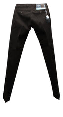 Pantaloni classico "Briatore"in cotone piquet streetch Art. 137PIQUET col. moro Made in Italy