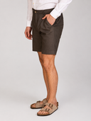Bermuda uomo in lino e cotone con vita elasticizzata - slim fit