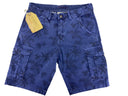 Bermuda tasconi fantasia elasticizzato Art. Grudina colore blu Made in Italy