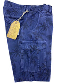 Bermuda tasconi fantasia elasticizzato Art. Grudina colore blu Made in Italy
