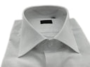 Camicia uomo Bagariny sartoriale in cotone popeline bianco con microfantasie - regular fit