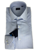 Camicia uomo Bagariny sartoriale R TWILL stretch slim fit Cielo Made in Italy