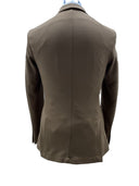 Giacca Blazer uomo 2 bottoni misto lana sfoderata operato cammello Made in Italy