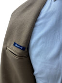 Giacca Blazer uomo 2 bottoni misto lana sfoderata operato cammello Made in Italy