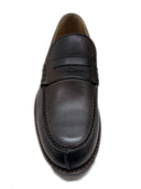 Mocassino classico Antica Sartoria Napoletana in pelle liscia testa di moro