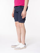 Bermuda cotone elasticizzato con tasconi Art.Leone col.blu Made in Italy