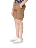 Bermuda cotone elasticizzato con tasconi Art.Leone col.tabacco Made in Italy