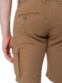 Bermuda cotone elasticizzato con tasconi Art.Leone col.tabacco Made in Italy