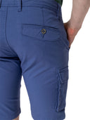 Bermuda cotone elasticizzato con tasconi Art.Leone col.navy Made in Italy