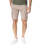 Bermuda cotone elasticizzato con tasconi Art.Leone col.beige Made In Italy