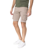 Bermuda cotone elasticizzato con tasconi Art.Leone col.beige Made In Italy