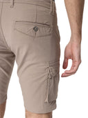 Bermuda cotone elasticizzato con tasconi Art.Leone col.beige Made In Italy