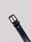 Cintura uomo in pelle di agnello liscia 3 cm con fibbia classica