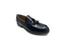 Mocassino classico uomo Antica Sartoria Napoletana con nappine in pelle abrasivata blu