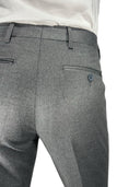 Pantalone classico sartoriale uomo Roberti drop 4 con pinces in misto fresco lana Tasmania