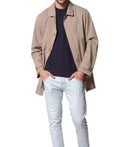 Trench corto da uomo sfoderato beige