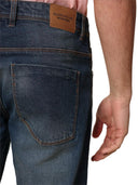 Jeans classico 5 tasche in denim leggero scuro