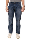 Jeans classico 5 tasche in denim leggero scuro