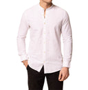 Camicia uomo in puro lino con collo coreano - slim fit