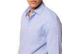 Camicia uomo in puro lino con collo francese  - slim fit