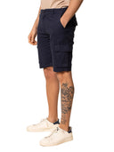 Bermuda in lino e cotone colore blu Made in Italy